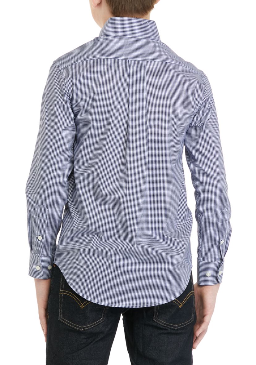 Boys 8-20 Long Sleeve Gingham Shirt
