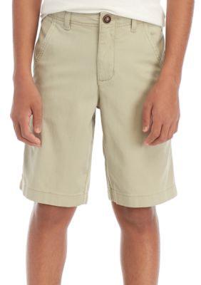 TRUE CRAFT Boys 8-20 Flat Front Twill Mineral Tan Shorts | belk