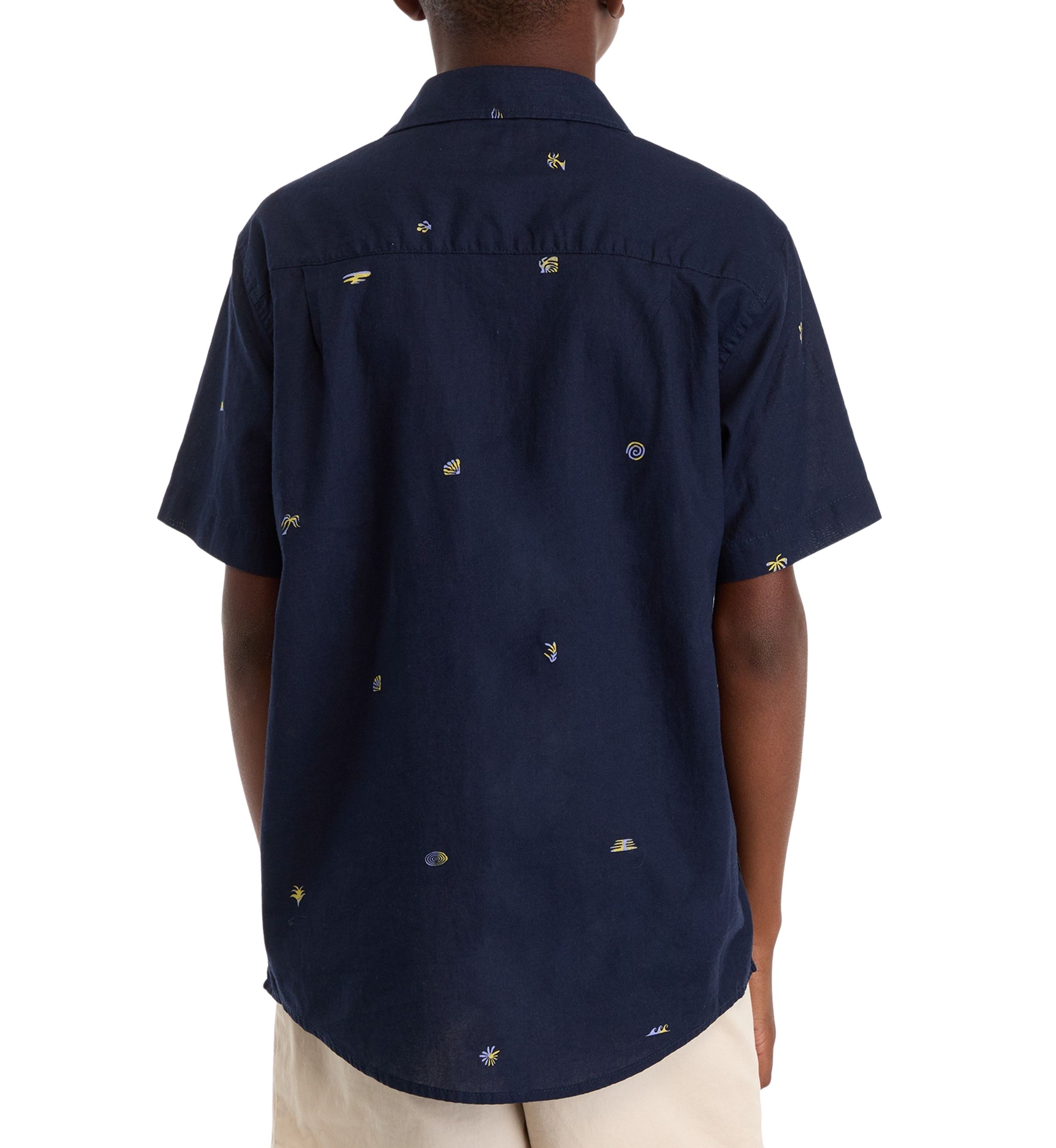 Boys 4-7 Short Sleeve Woven Button Down Shirt