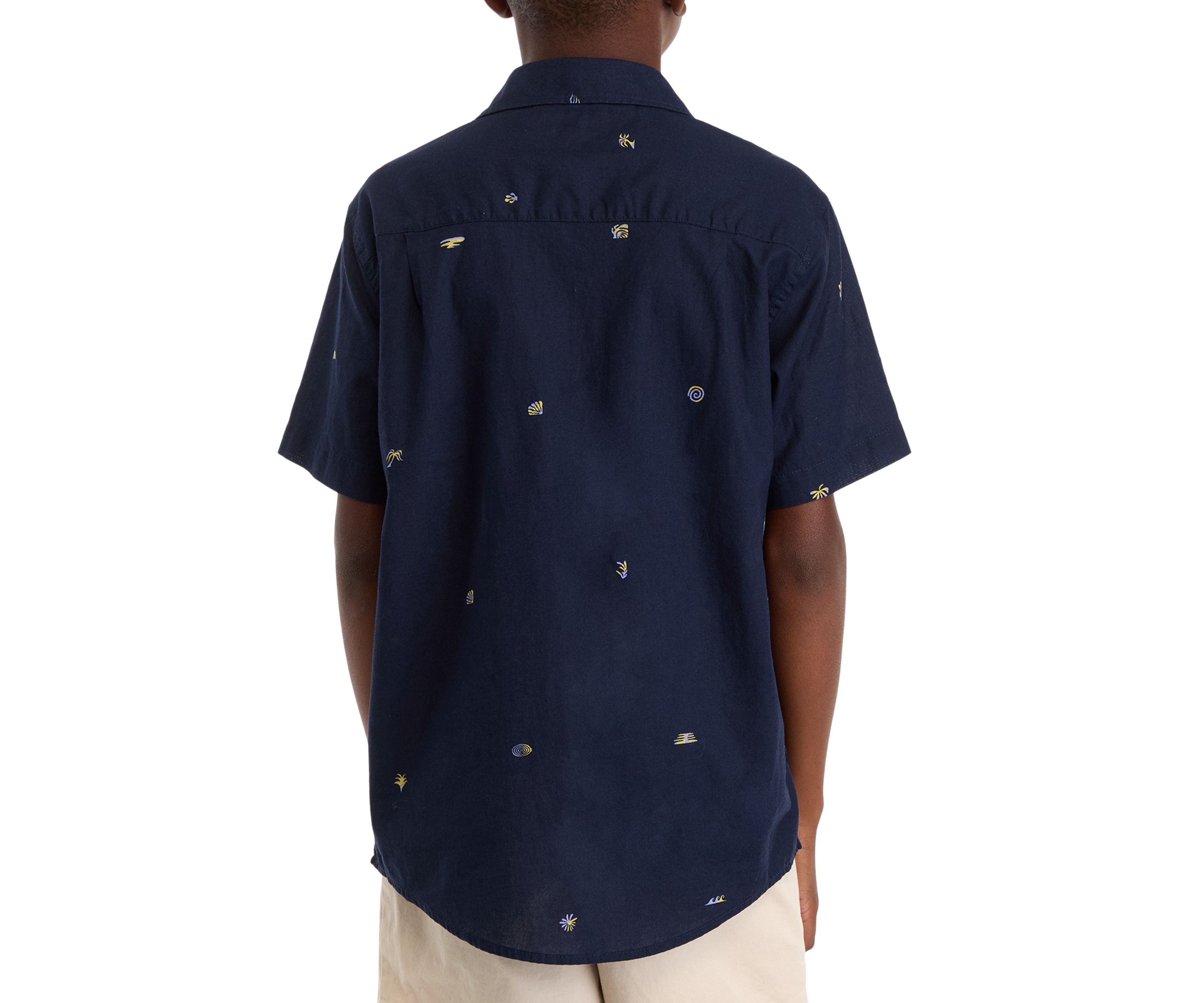 Boys 4-7 Short Sleeve Woven Button Down Shirt