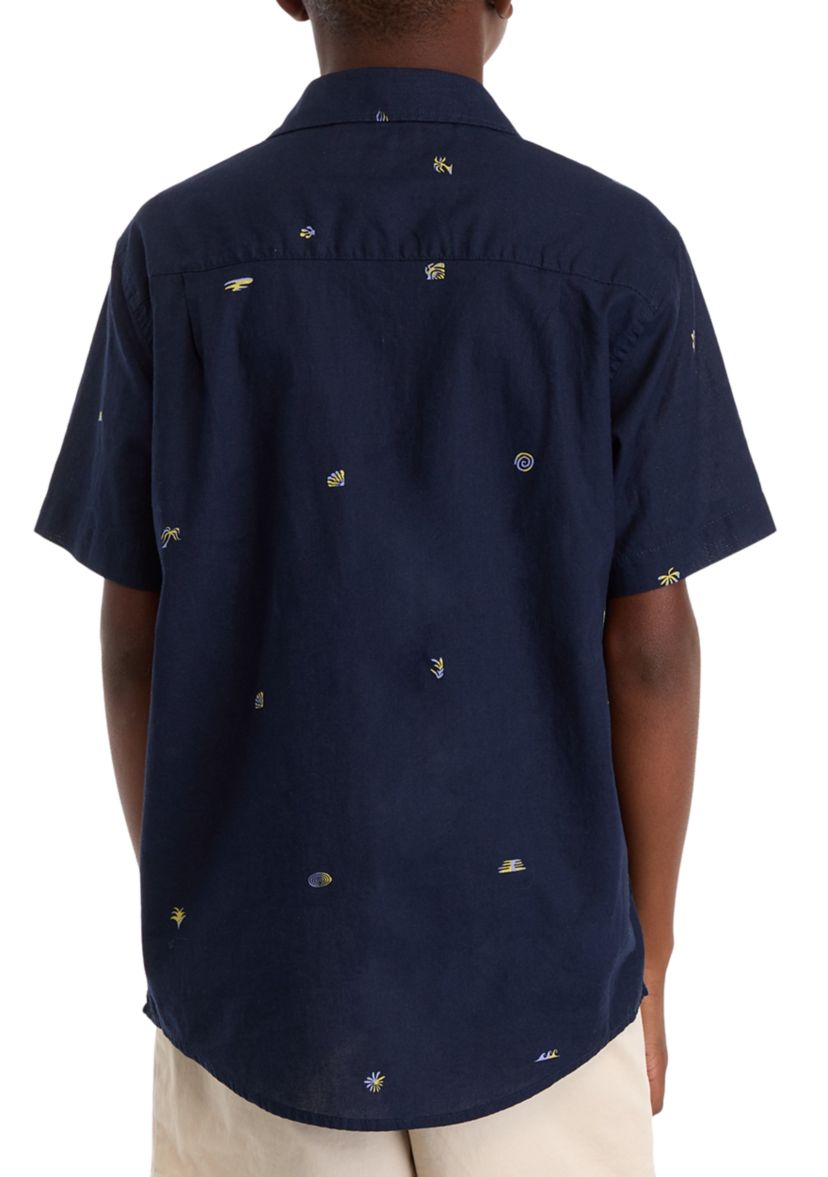 Boys 4-7 Short Sleeve Woven Button Down Shirt