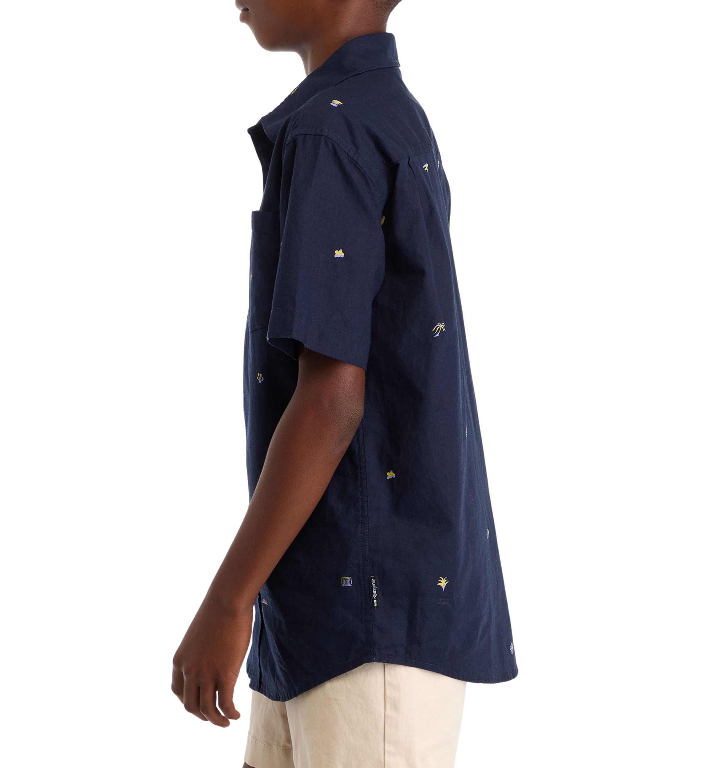 Boys 4-7 Short Sleeve Woven Button Down Shirt