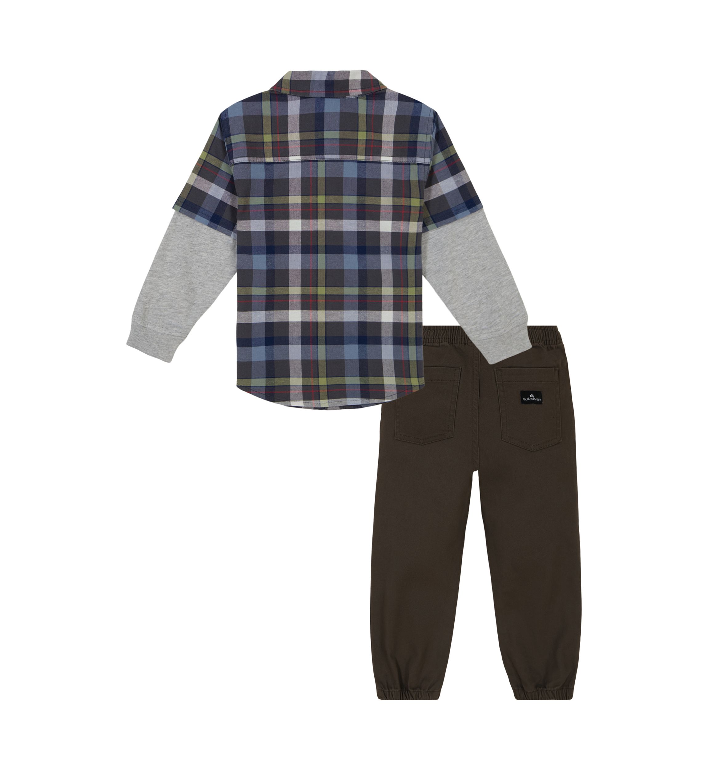 Boys 4-7 Woven 2Fer Shirt and Poplin Joggers Set