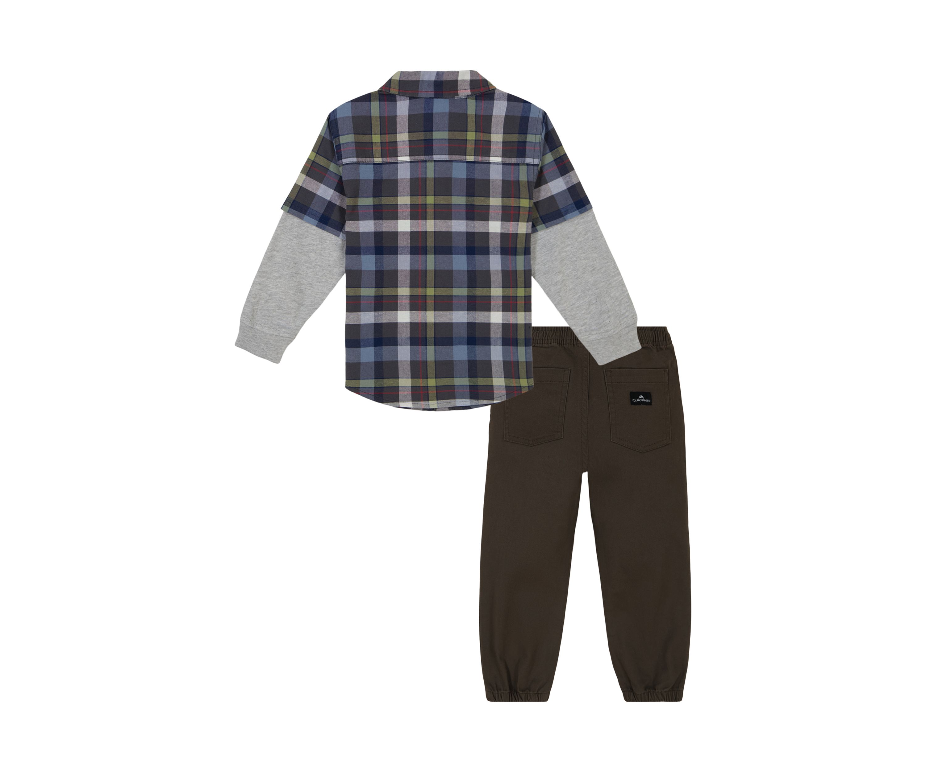 Boys 4-7 Woven 2Fer Shirt and Poplin Joggers Set