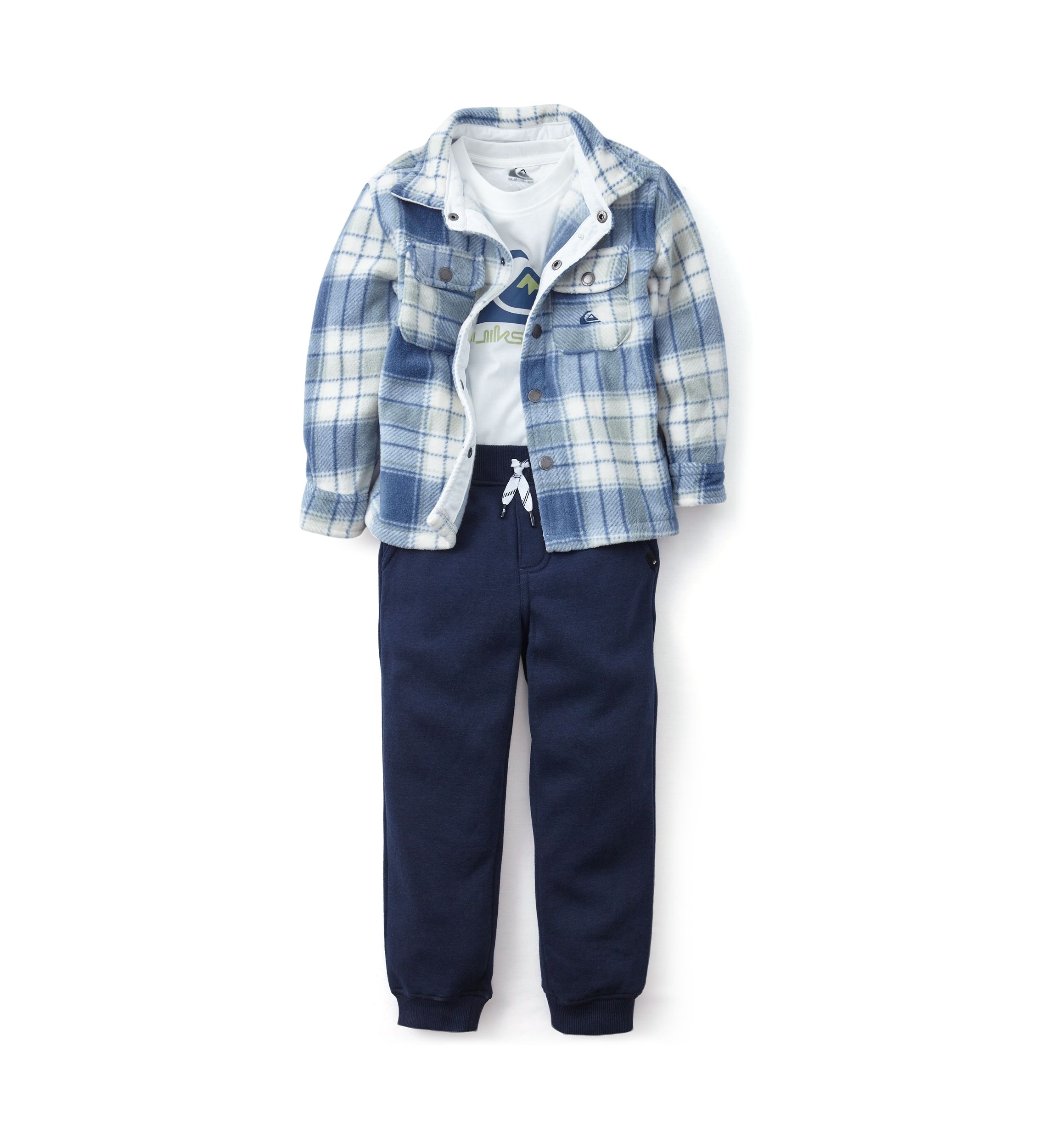 Boys 4-7 3 Piece Flannel T-Shirt and Jogger Set