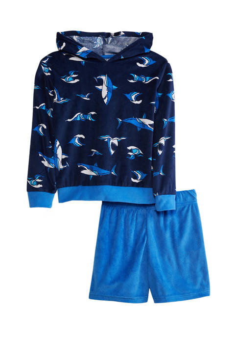 Saint Eve Kids Boys 4-20 Shark Hoodie Pajama