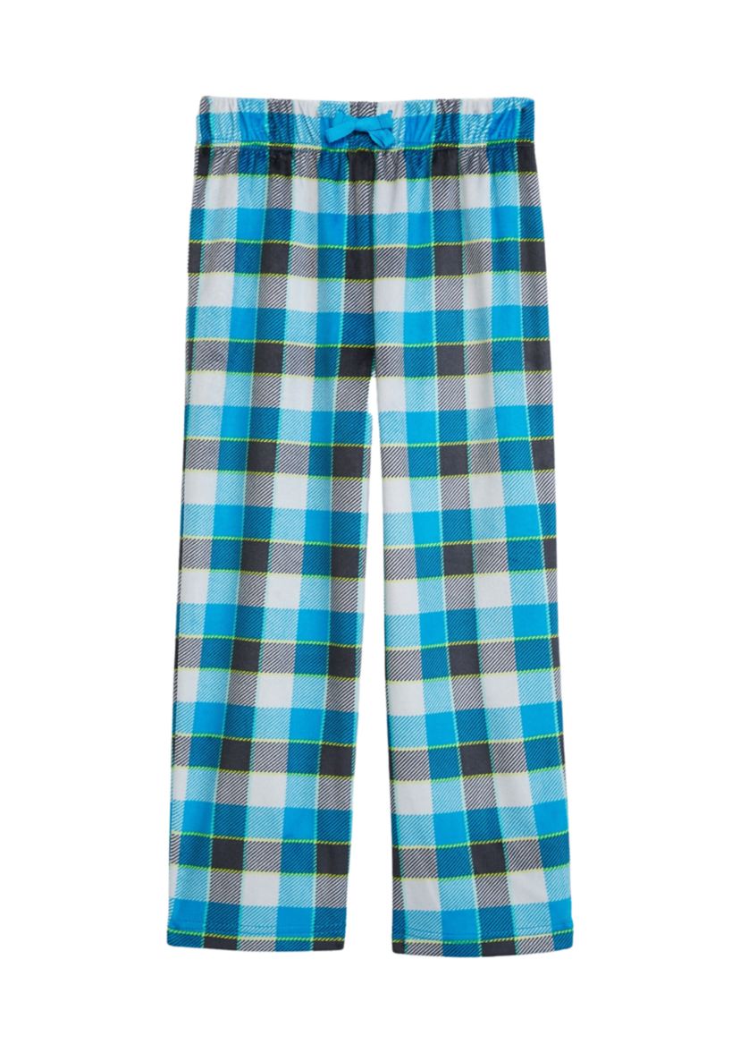 Boys Blue Plaid Pajama Pants