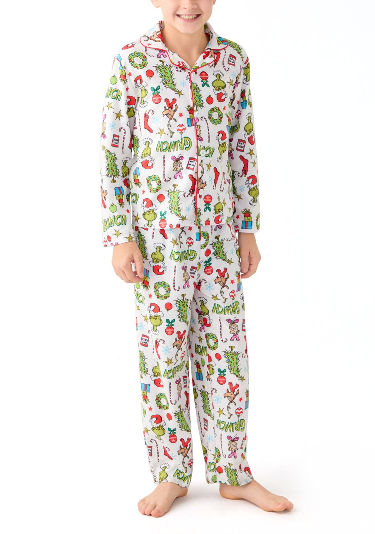 Boys 4-10 Grinch Coat Pajama Set