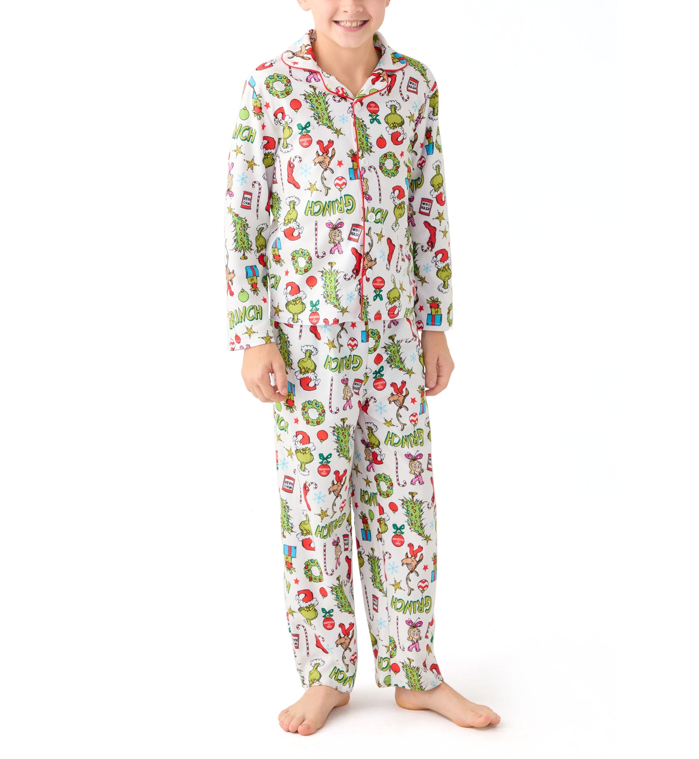 Boys 4-10 Grinch Coat Pajama Set