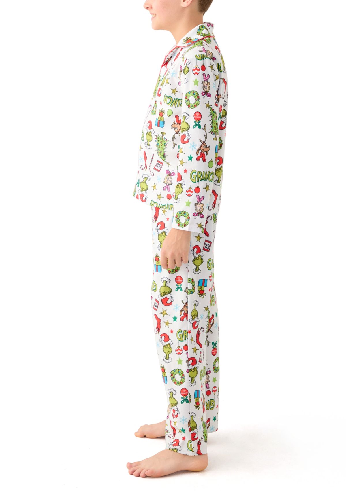 Boys 4-10 Grinch Coat Pajama Set
