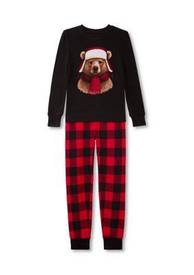 Cuddl Duds Boys 2-Piece Pajama Set, Red, 8
