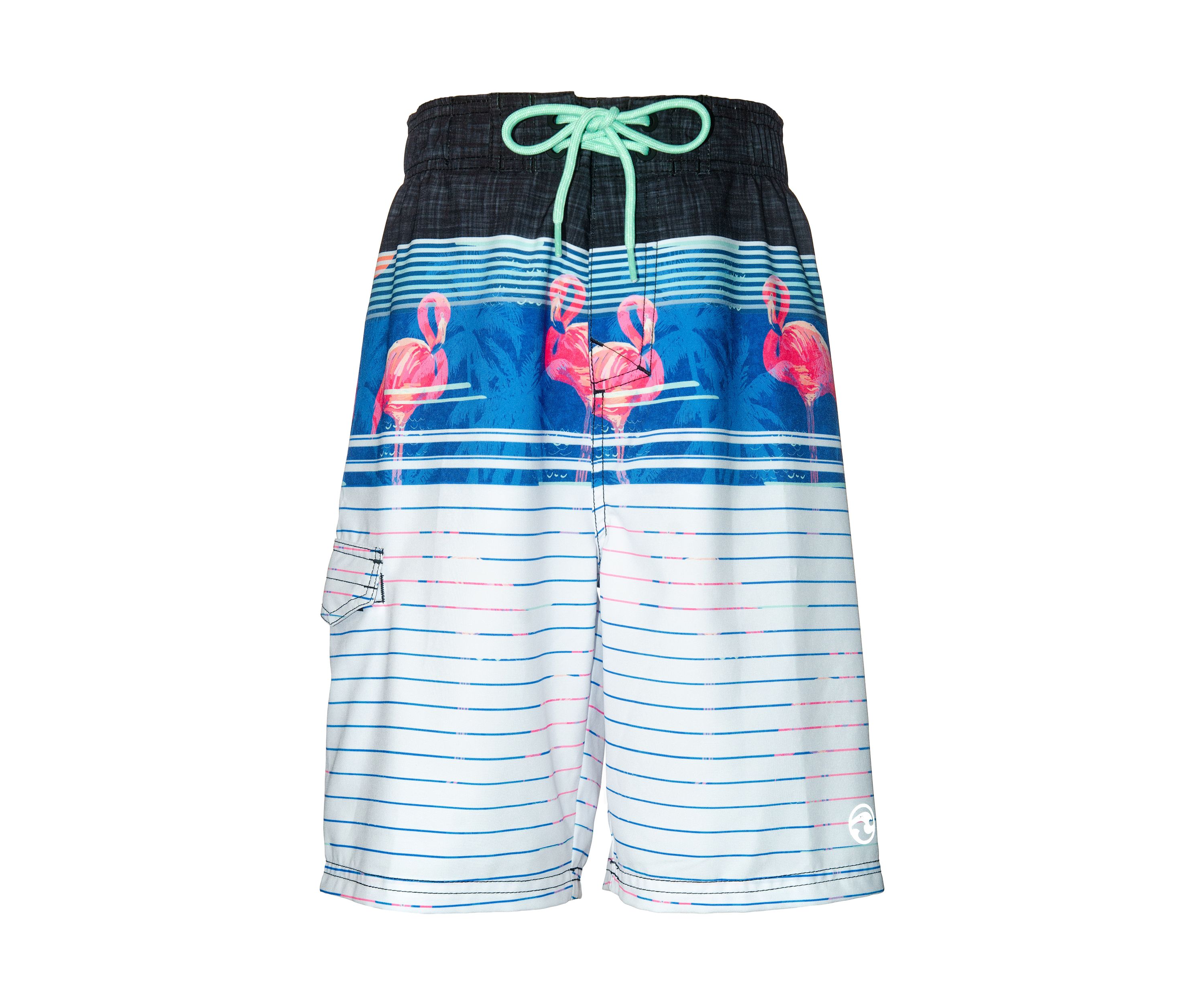 Boys 8-20 Stripe Flamingo Board Shorts with Mesh Liner