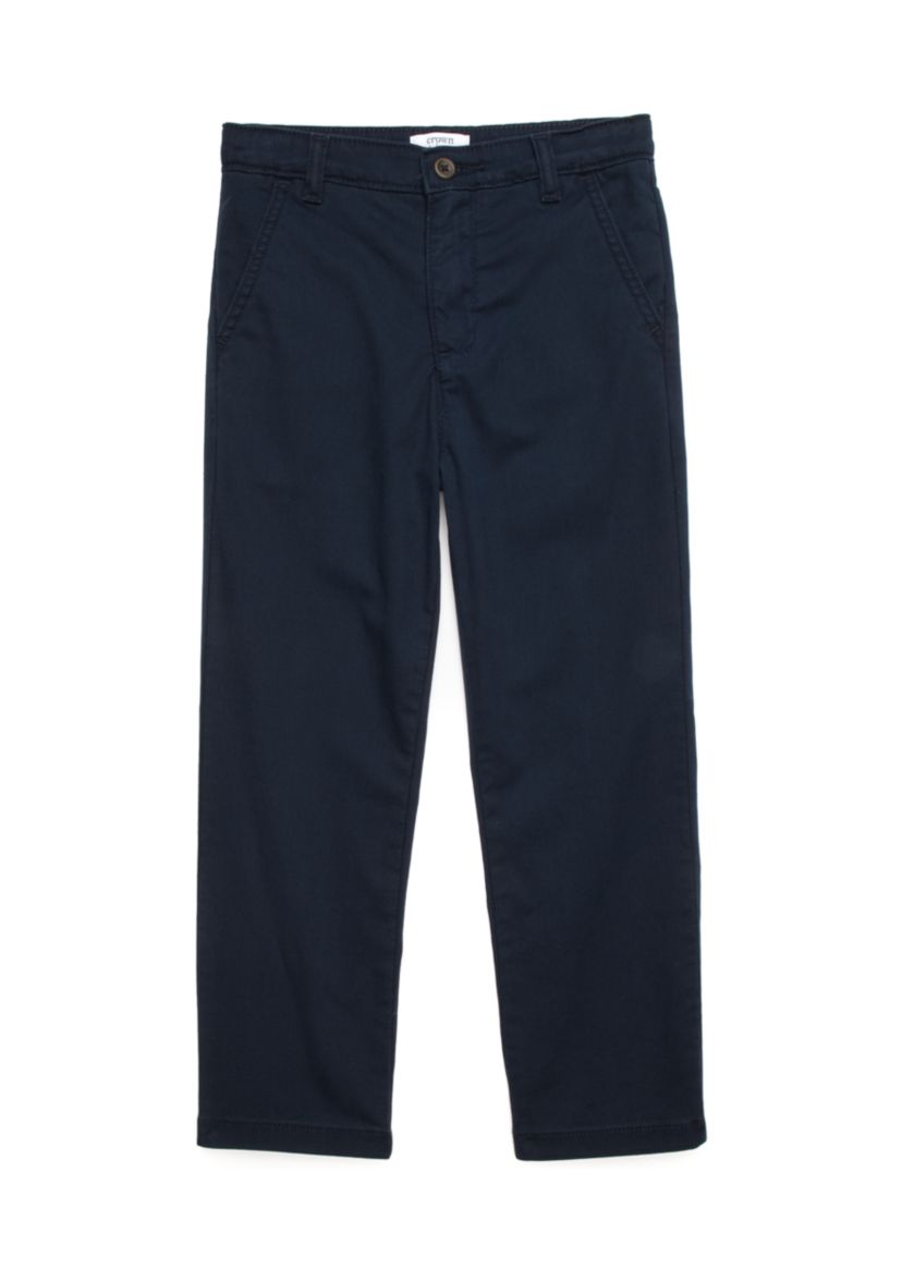 Boys 4-8 Flat Front Twill Pant with Adjustable Waistband