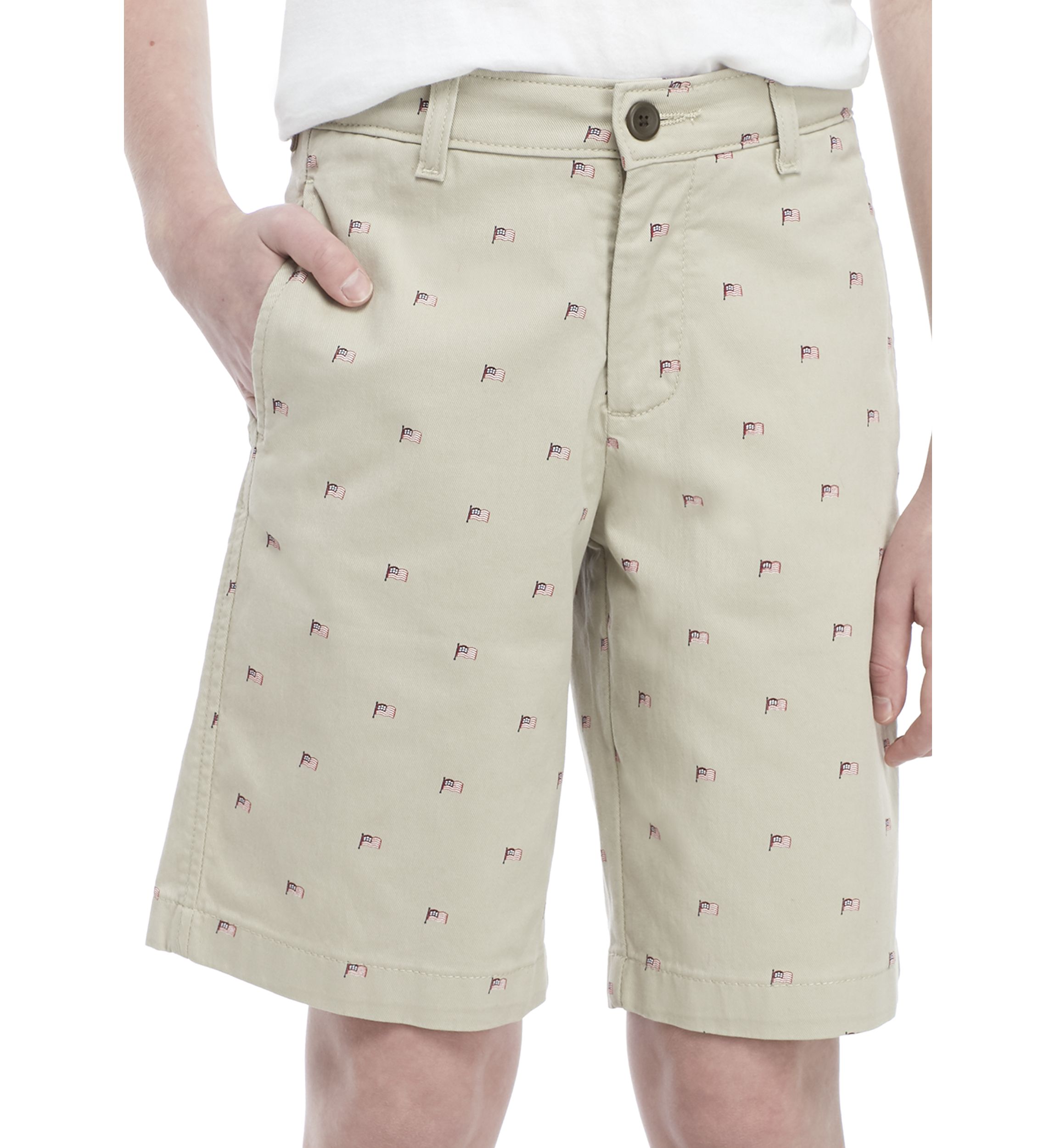 Boys 8-20 Flag Printed Shorts