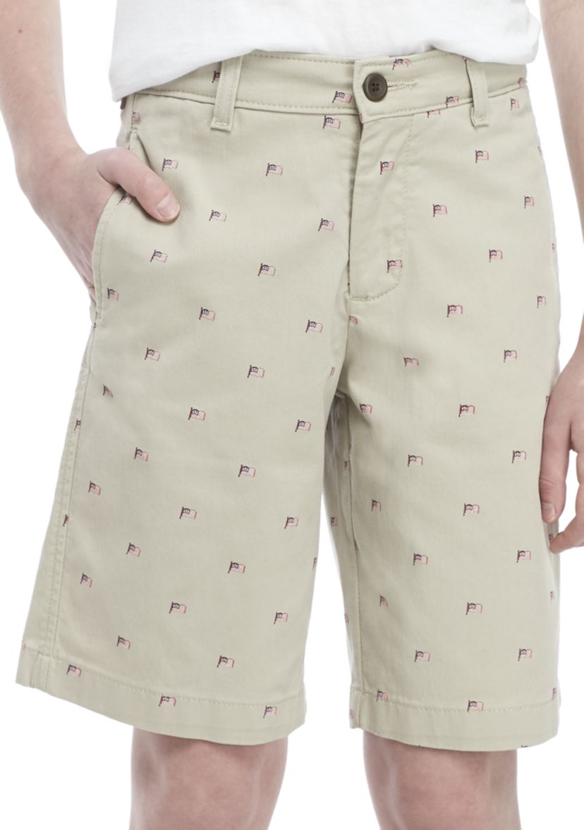 Boys 8-20 Flag Printed Shorts