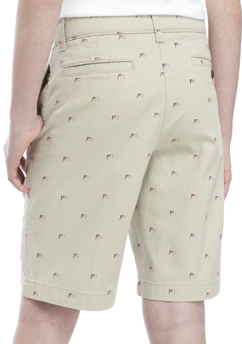 Boys 8-20 Flag Printed Shorts