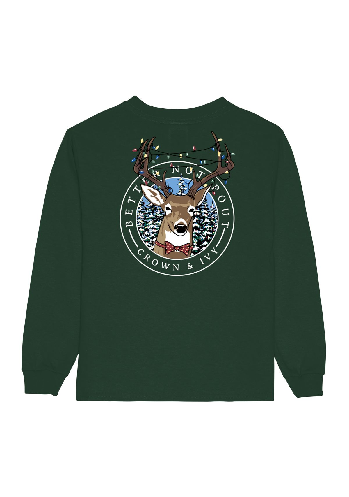 Boys 4-7 Reindeer Lights Long Sleeve Graphic T-Shirt