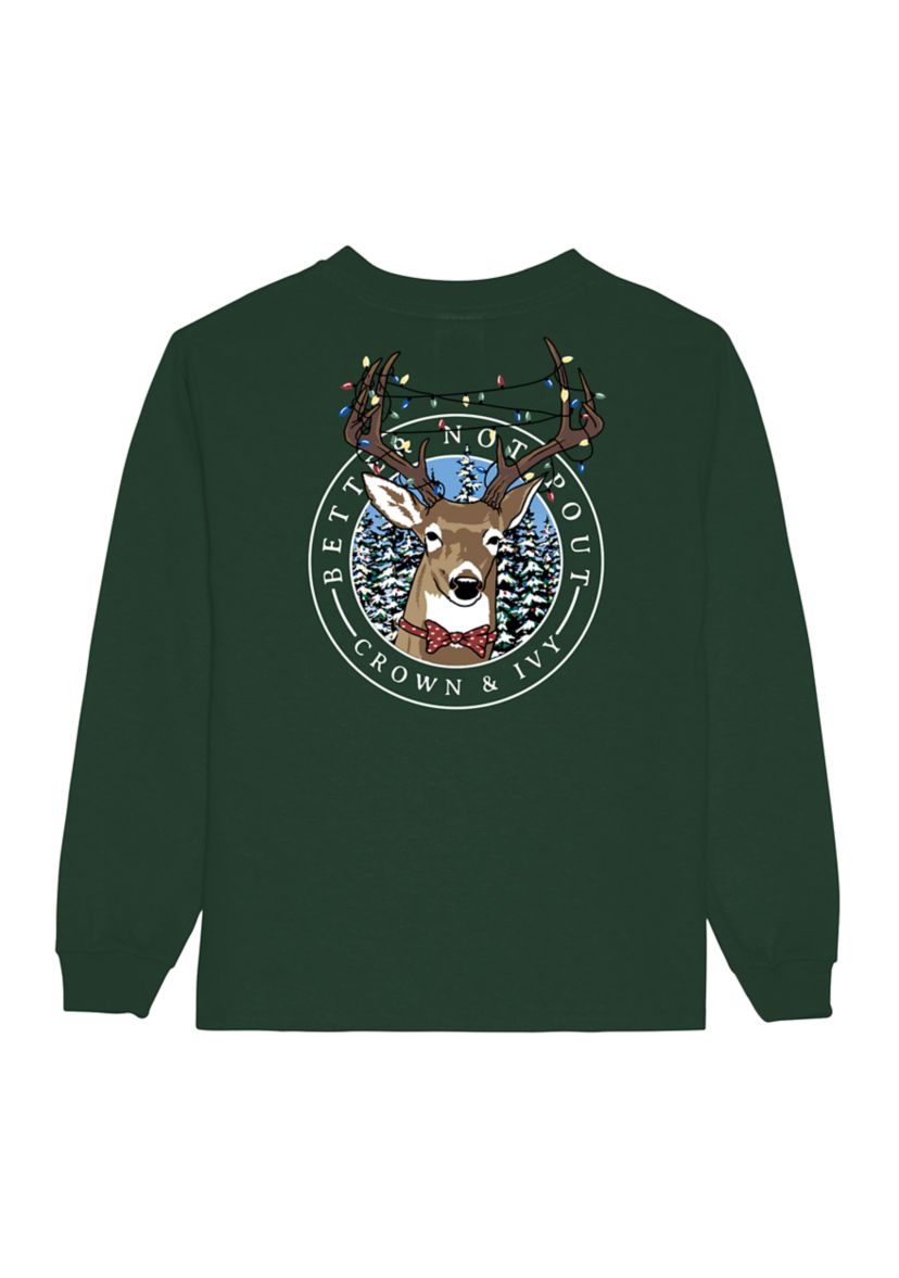 Boys 4-7 Reindeer Lights Long Sleeve Graphic T-Shirt