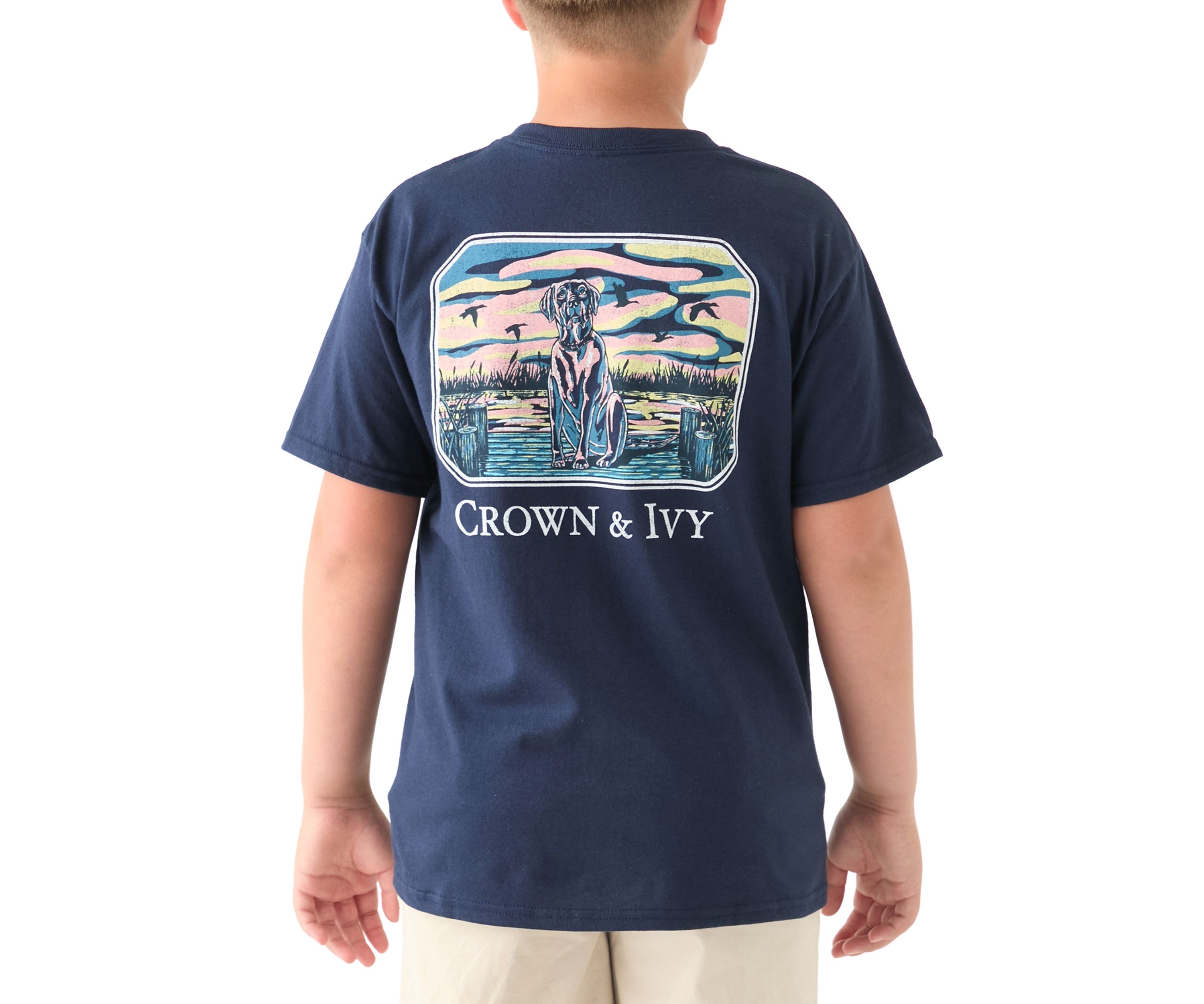 Boys 8-20 Dog at the Lake Graphic T-Shirt