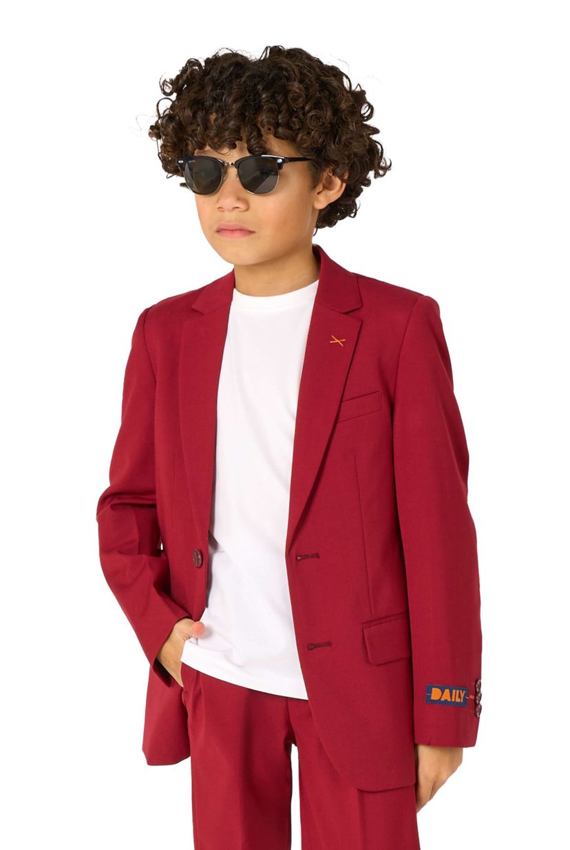 OppoSuits Daily Boys Suit - Casual Kids Two-Piece Suit - Wedding & Easter Outfit - Bright Burgundy