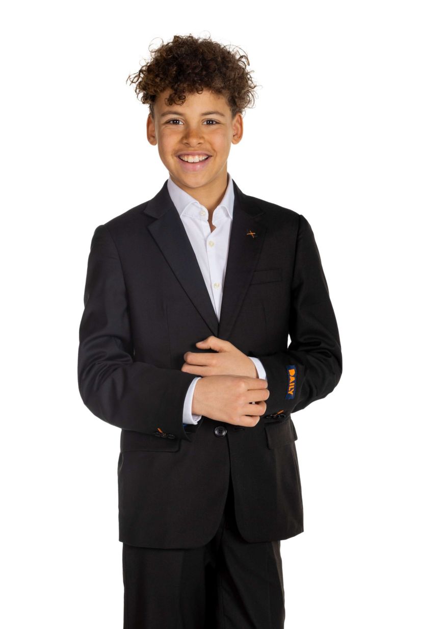 TEEN BOYS Daily Deep Black 2 Piece Suit