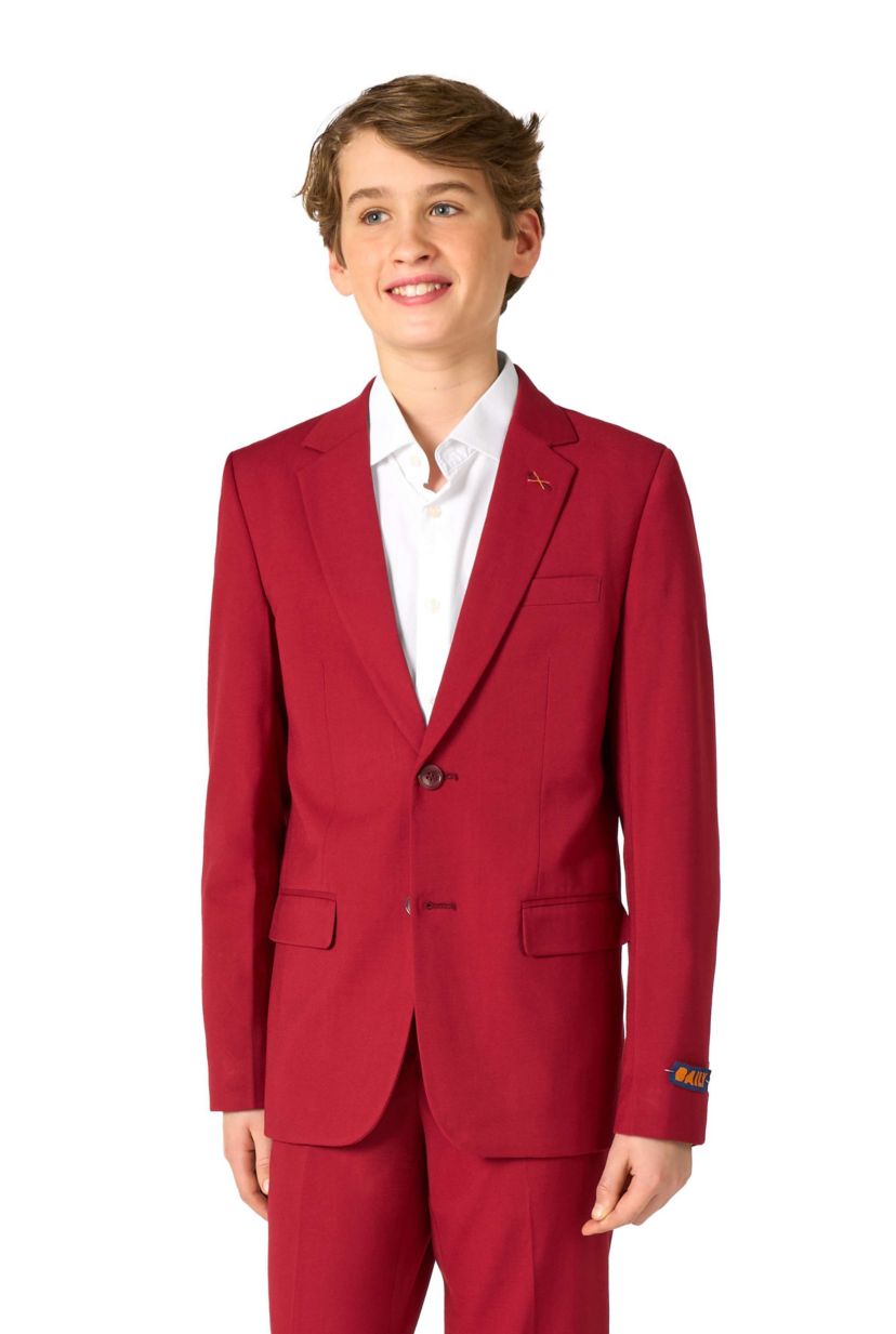 OppoSuits Daily Teen Boys Suit - Casual Kids Two-Piece Suit - Wedding & Easter Outfit - Bright Burgundy
