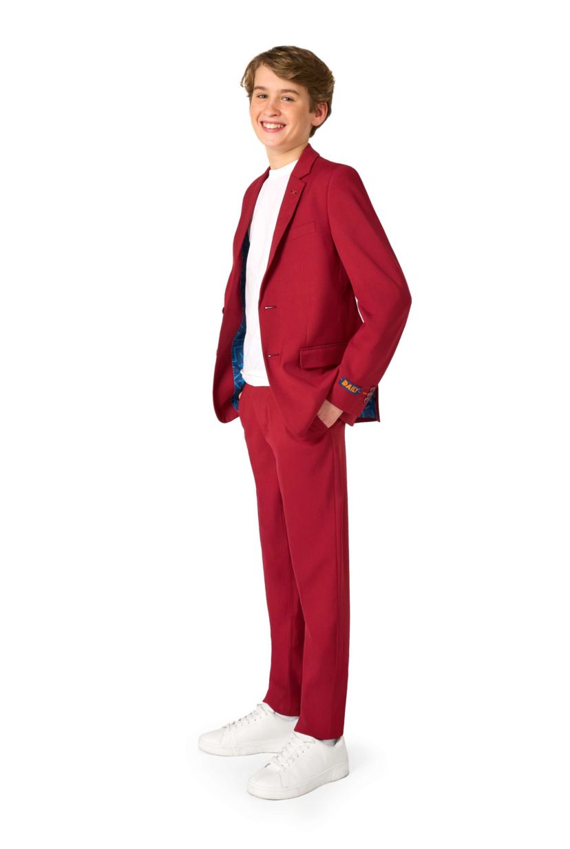 OppoSuits Daily Teen Boys Suit - Casual Kids Two-Piece Suit - Wedding & Easter Outfit - Bright Burgundy
