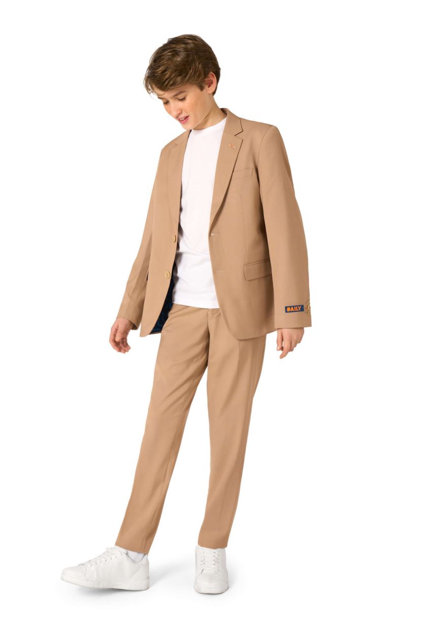 OppoSuits Daily Teen Boys Suit - Casual Kids Two-Piece Suit - Wedding & Easter Outfit - Dark Sand