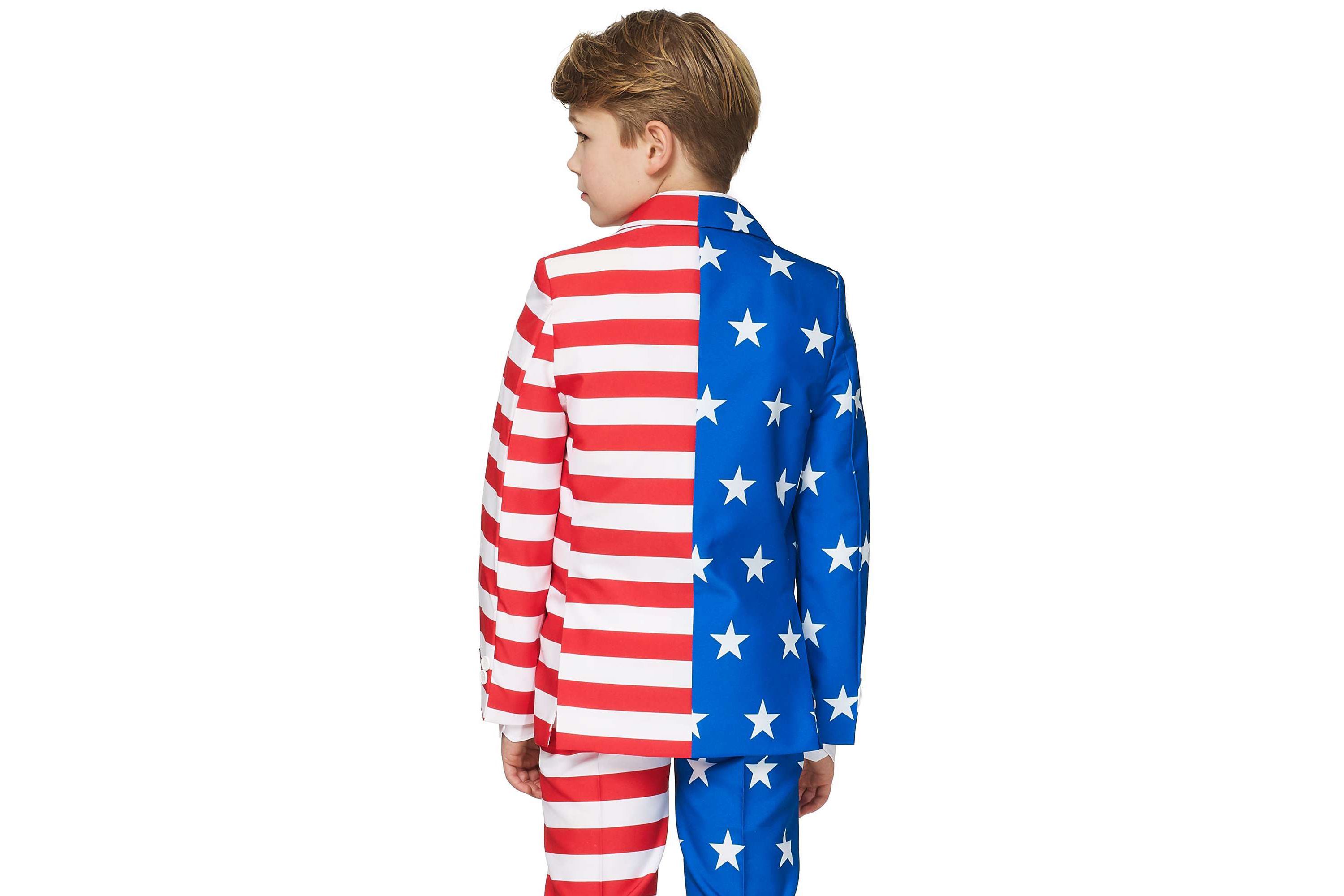 BOYS USA Flag 2 Piece Suit + Tie