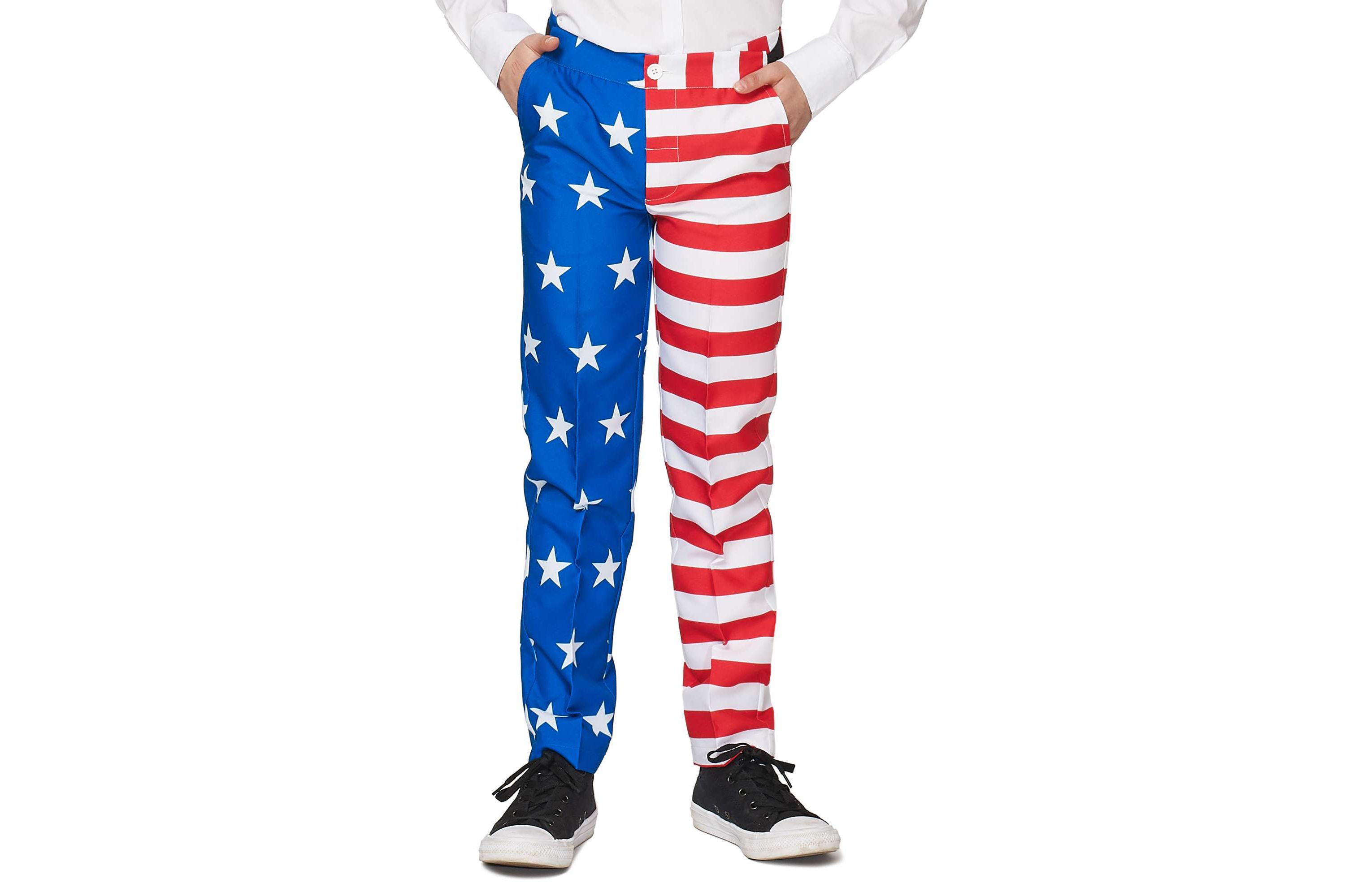 BOYS USA Flag 2 Piece Suit + Tie