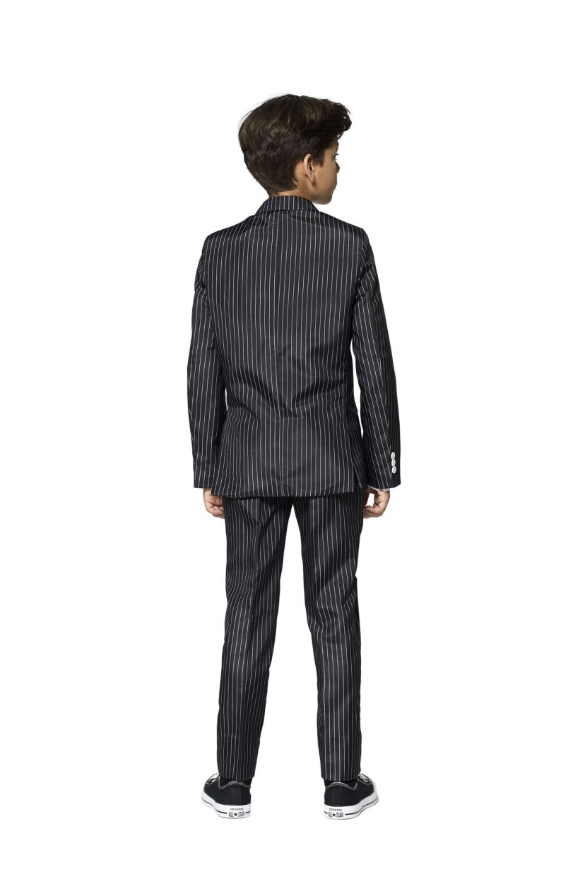 Gangster Pinstripe Black  2 Piece Suit + Tie