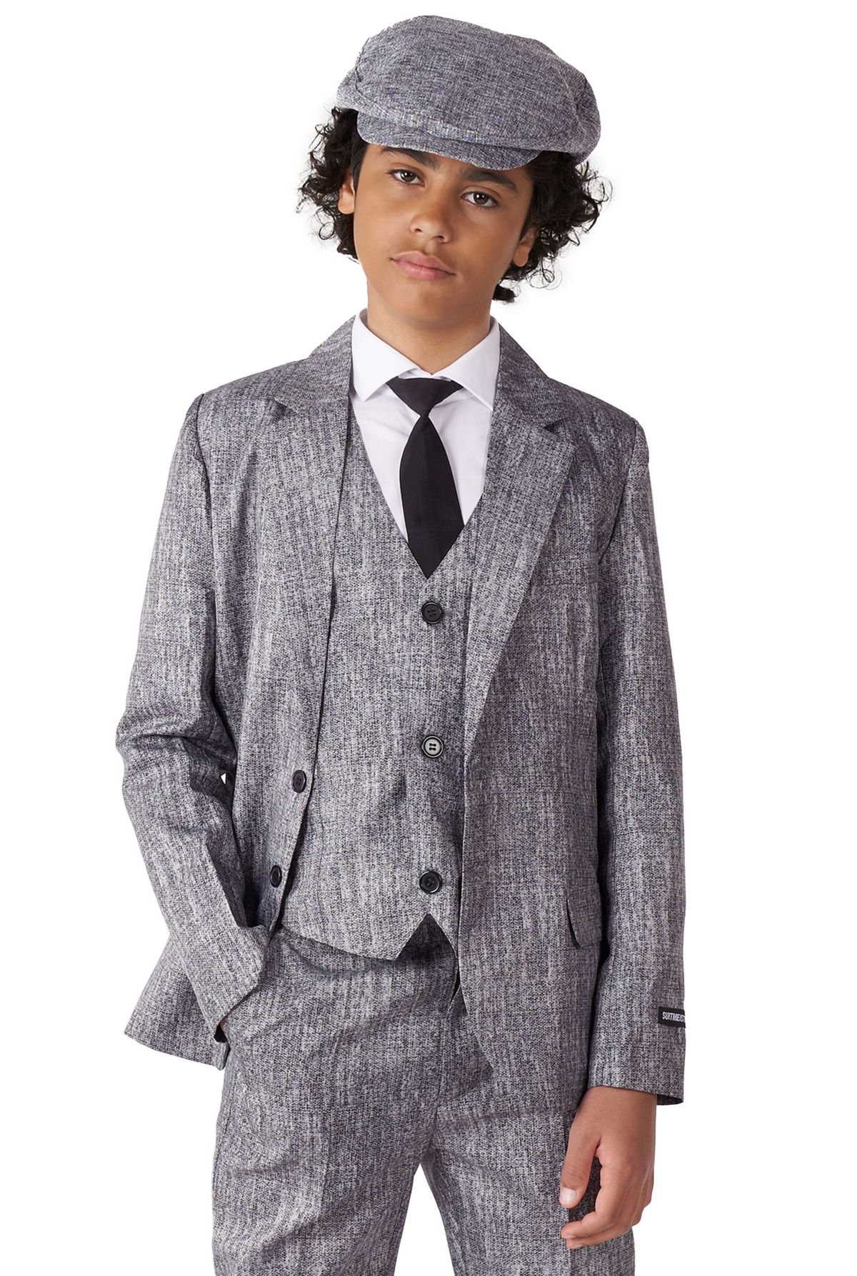 BOYS 20s Gangster Grey 2 Piece Suit + Tie