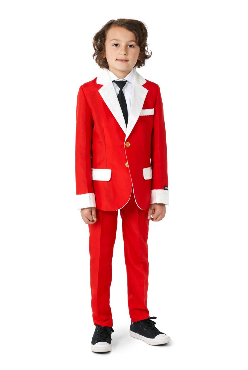 BOYS Santa Faux Fur  2 Piece Suit + Tie
