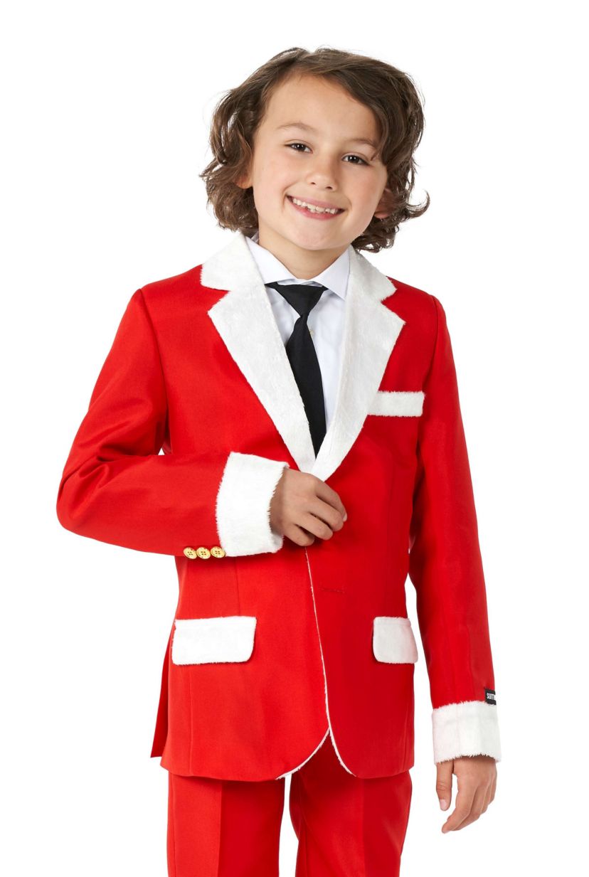 BOYS Santa Faux Fur  2 Piece Suit + Tie