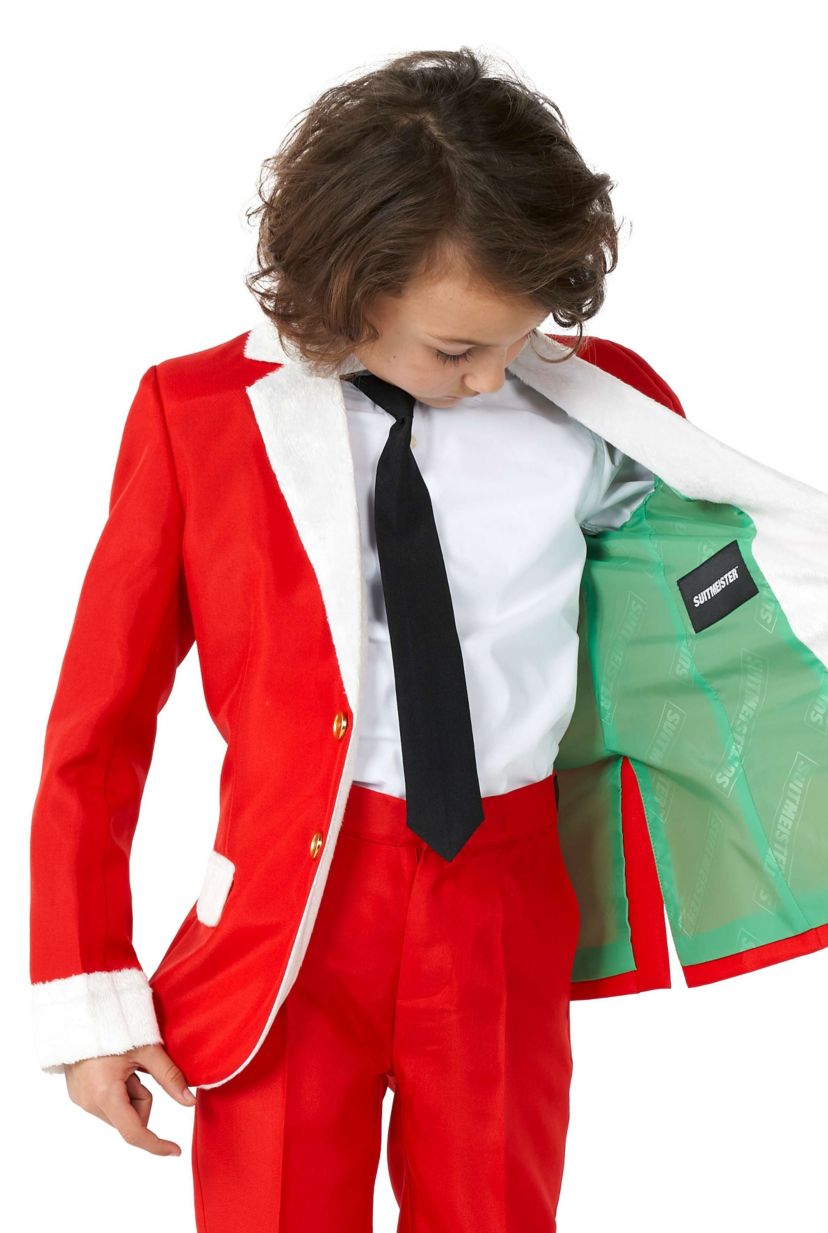 BOYS Santa Faux Fur  2 Piece Suit + Tie