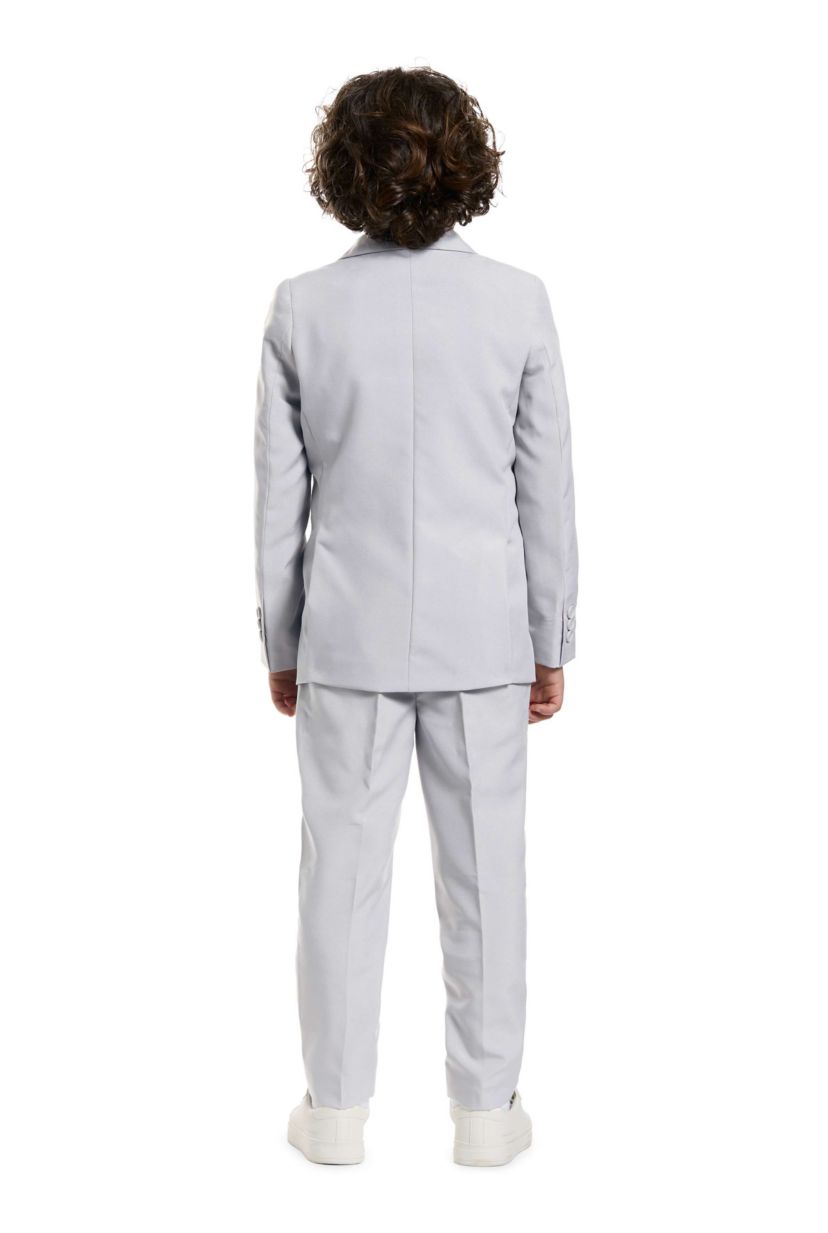 BOYS Groovy Grey 2 Piece Suit + Tie