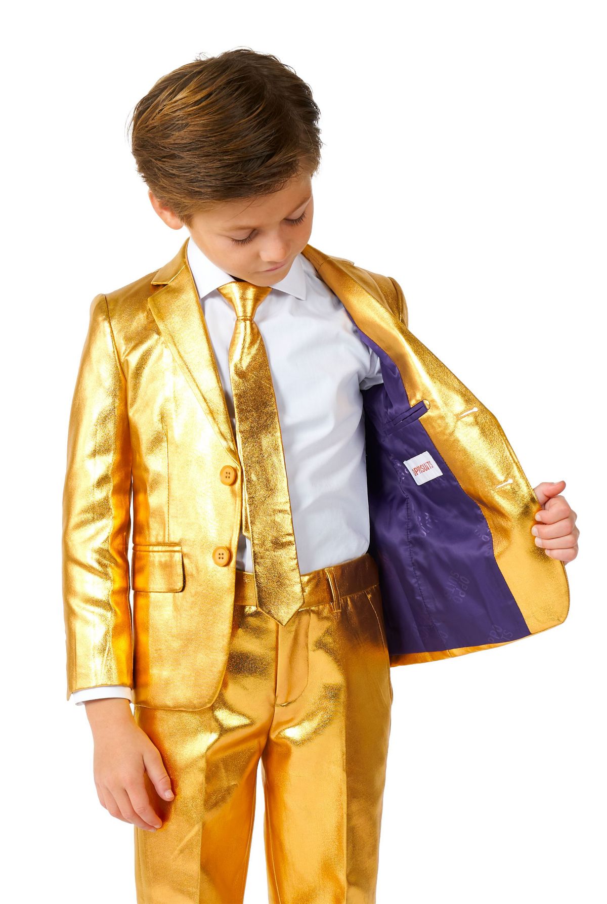BOYS Groovy Gold 2 Piece Suit + Tie