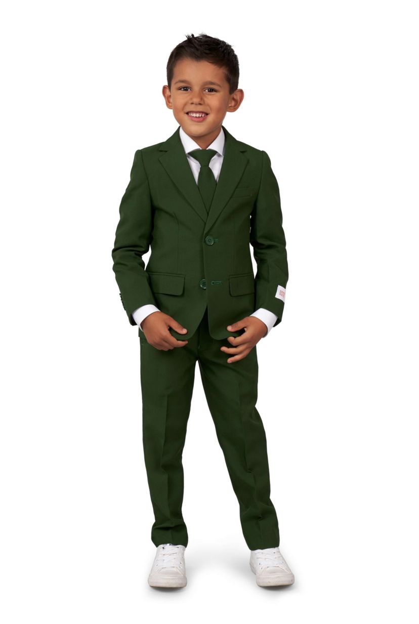 BOYS Glorious Green 2 Piece Suit + Tie