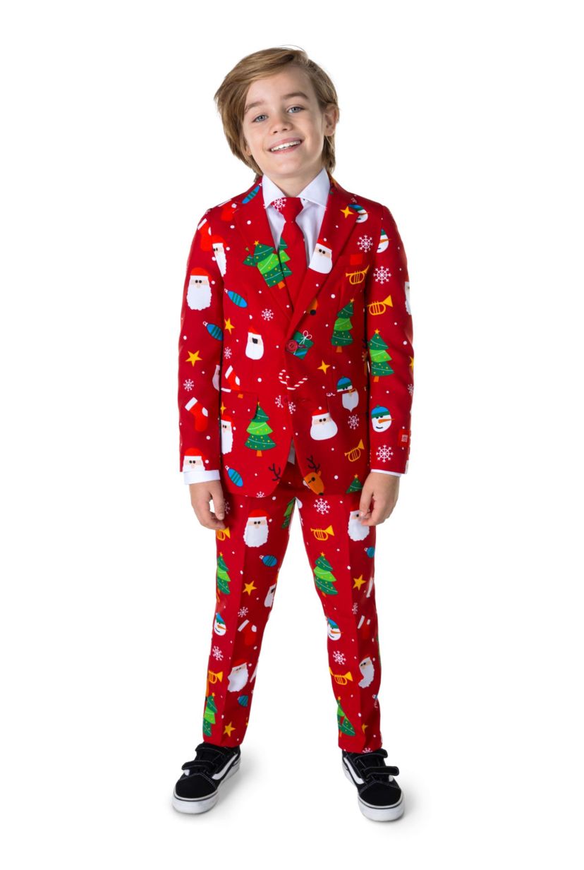 BOYS Festivity Red 2 Piece Suit + Tie