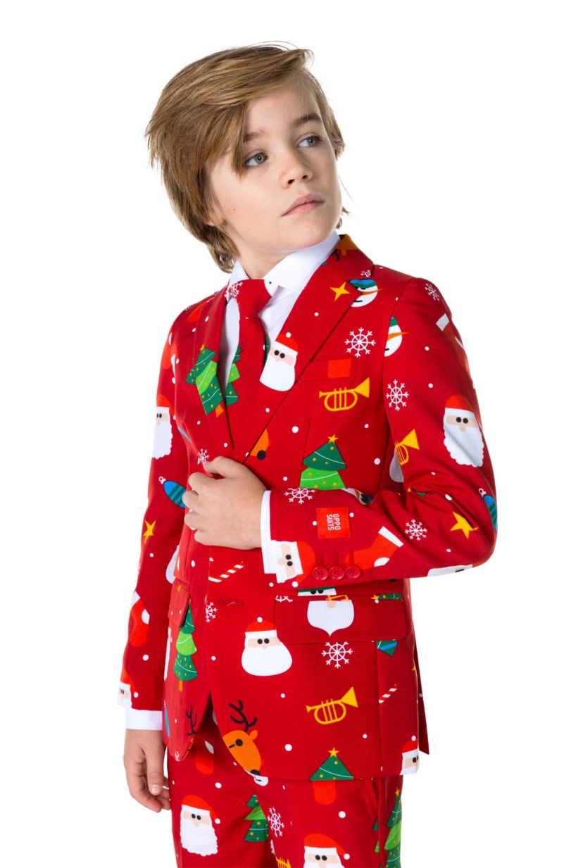 BOYS Festivity Red 2 Piece Suit + Tie