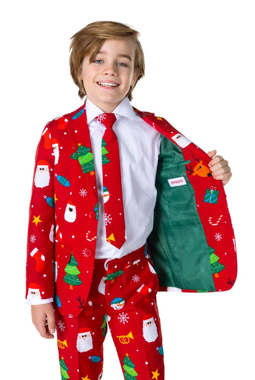 BOYS Festivity Red 2 Piece Suit + Tie