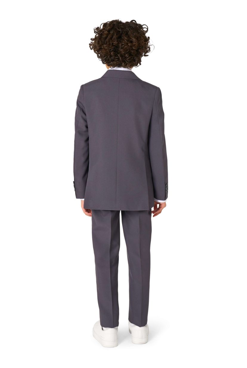 OppoSuits Boys Charcool Solid Color Suit - School And Wedding Party Outfit - Charcoal Black