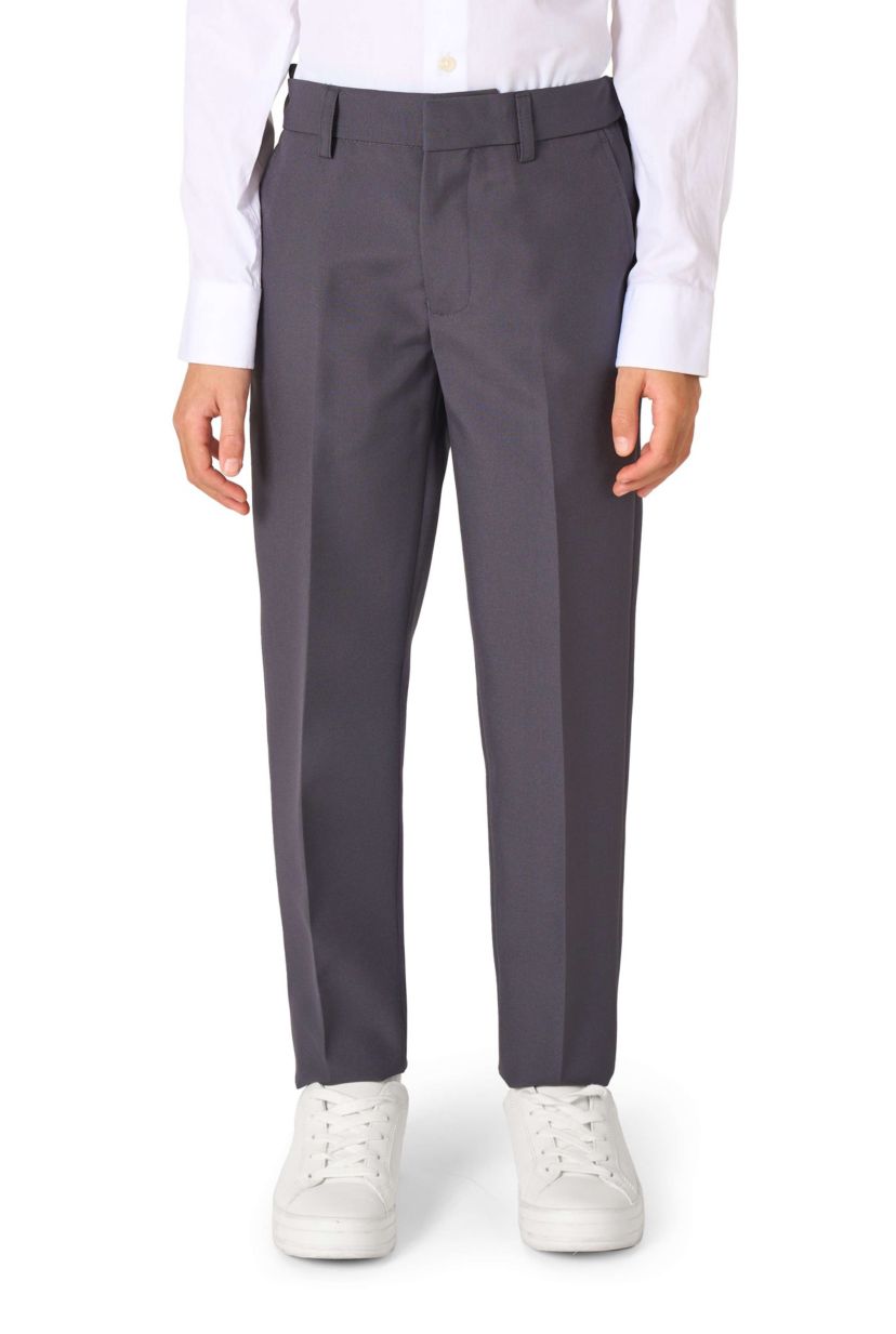 OppoSuits Boys Charcool Solid Color Suit - School And Wedding Party Outfit - Charcoal Black