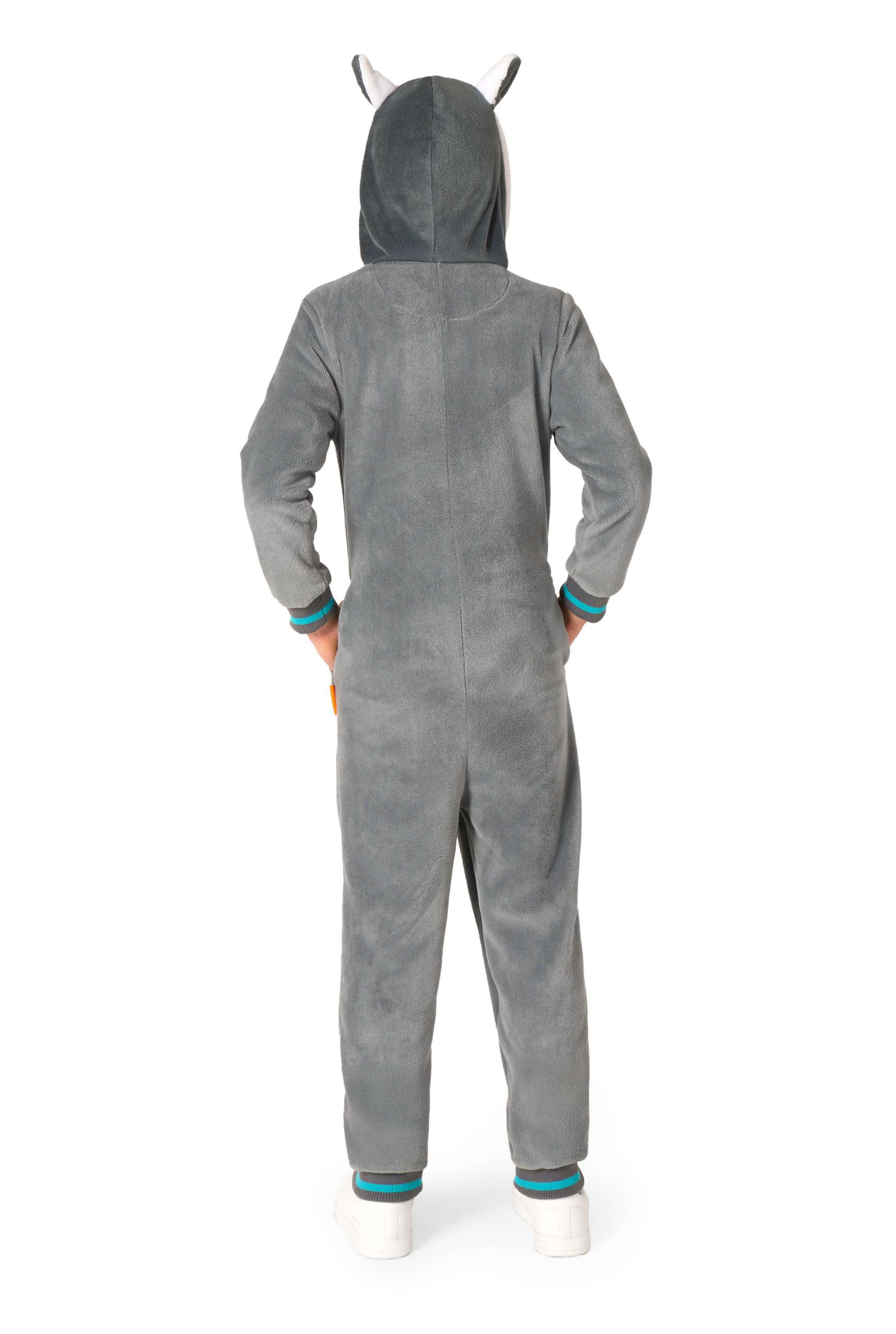 OppoSuits Kids Lemur Costume Outfit - Animal Jumper Pyjamas - Grey