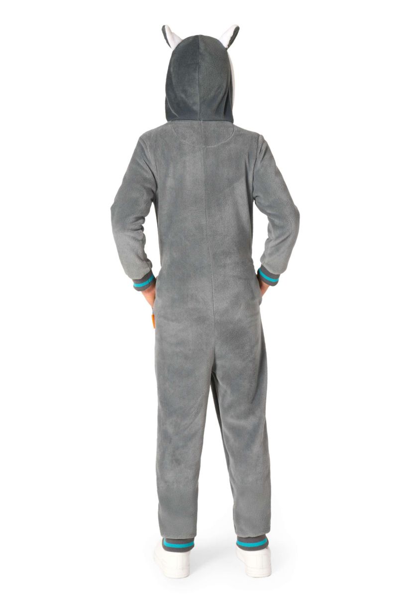 OppoSuits Kids Lemur Costume Outfit - Animal Jumper Pyjamas - Grey