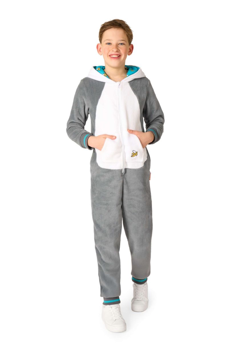 OppoSuits Kids Lemur Costume Outfit - Animal Jumper Pyjamas - Grey