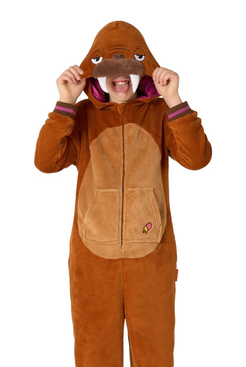 OppoSuits Kids Walrus Costume Outfit - Animal Jumper Pyjamas - Brown