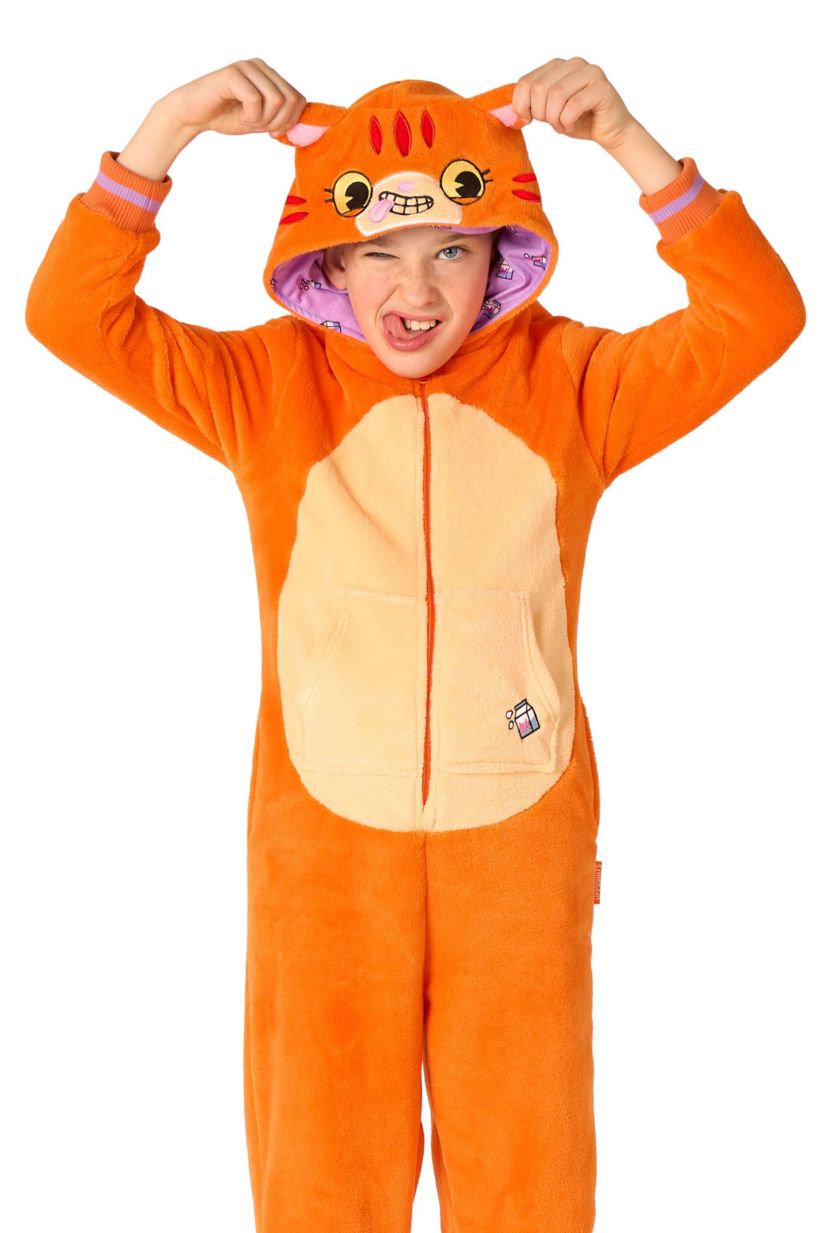 OppoSuits Kids Cat Costume Outfit - Animal Jumper Pyjamas - Red