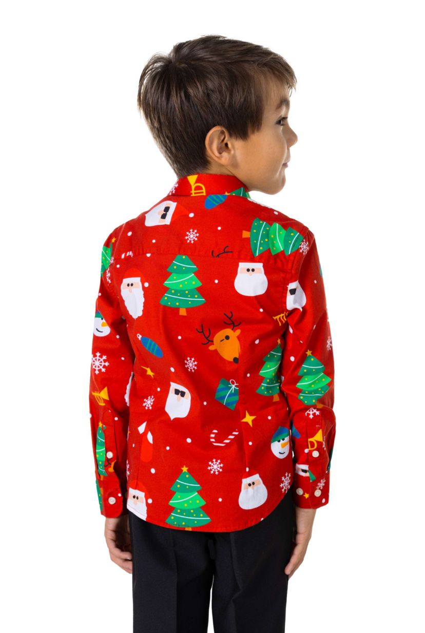BOYS Festivity Red Long Sleeve Shirt