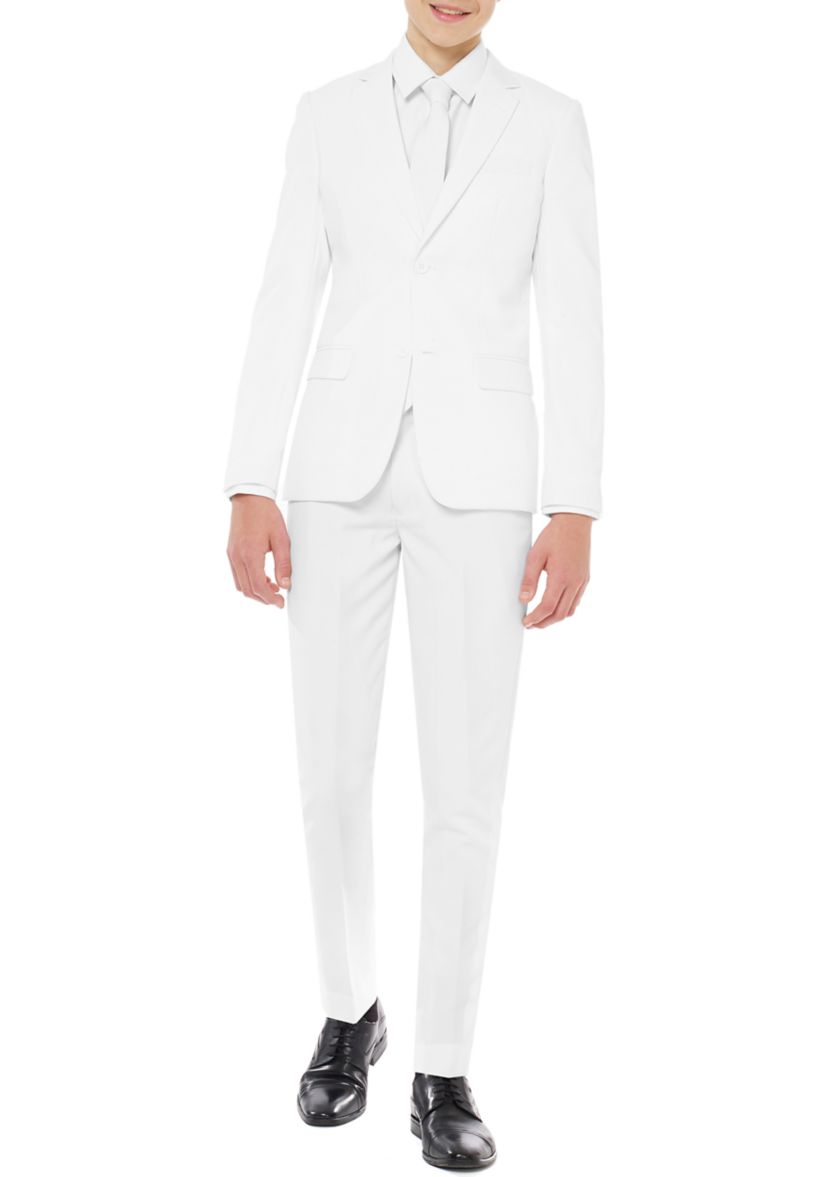 Boys 8-20 White Knight Solid Color Suit